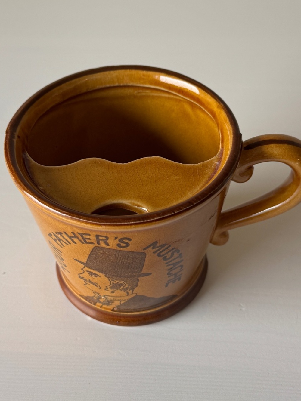 Moustache Mug Keeps Stache Dry + Groomed! Ceramic Quirky Novelty Vintage Japan